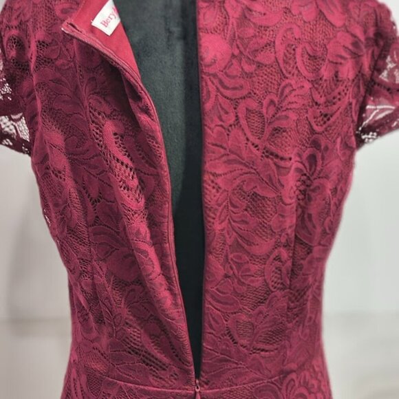 Bery Love Burgundy Lace Knee Length Women's Dress Size XL - Picture 11 of 12